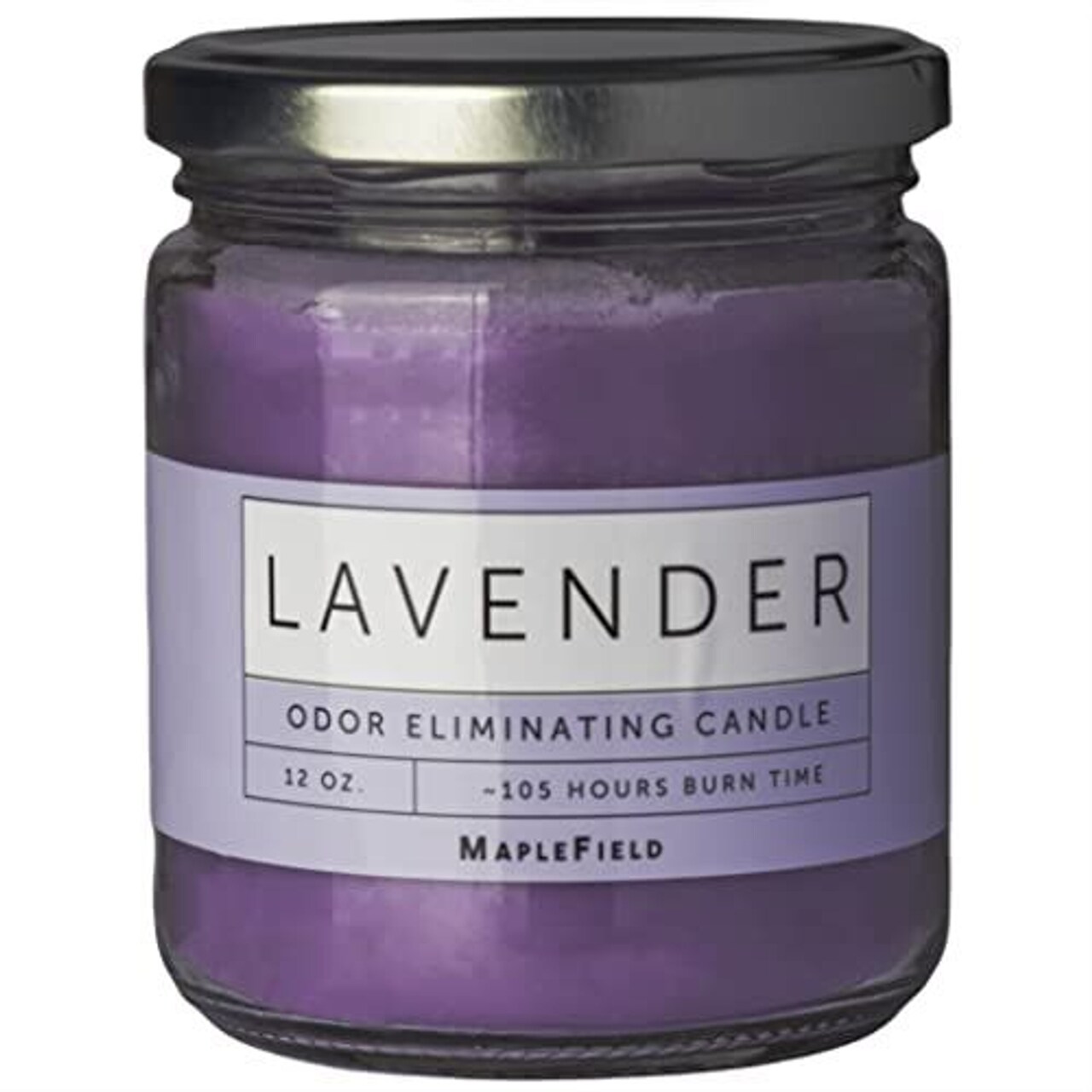 Odor Eliminating Candle - Air Freshener - Eliminates Cooking, Cigarette Smoke, Pet Odors and More - 105 Hour Burn Time - 12 OZ (Lavender)